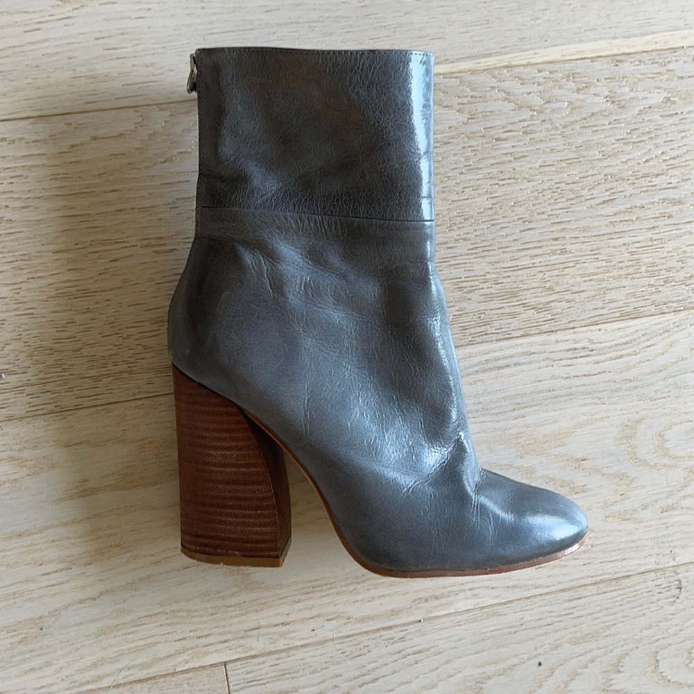 Zara grey blue heeled boots